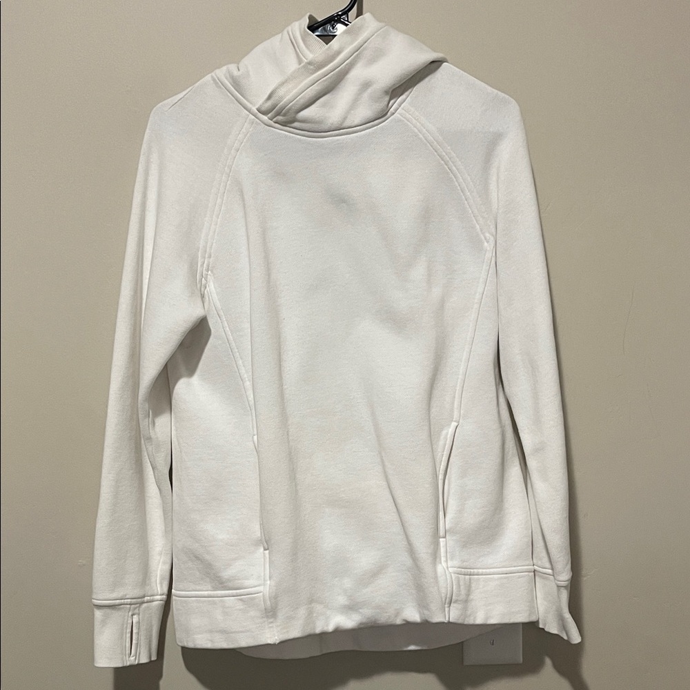 Lululemon White Cowl Neck Sweatshirt Pullover size 8